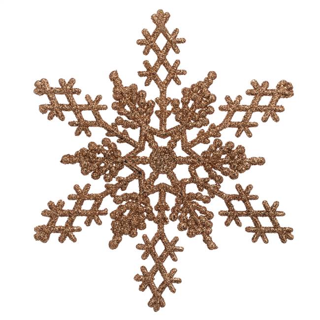 6.25" Rose Gold Glit Snowflake 12/Pvc Bx