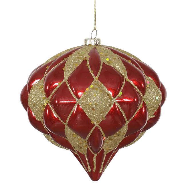 5.7" Red-Gold Matte-Glit Diamond Onion