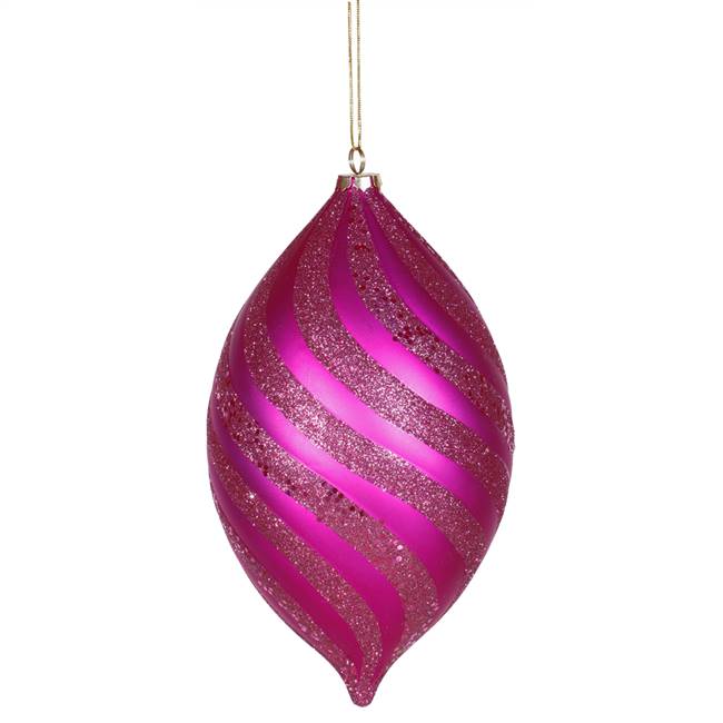 10.5" Cerise Matte-Glitter Spiral Drop