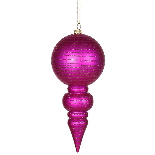 7" Cerise Matte-Glitter Finial