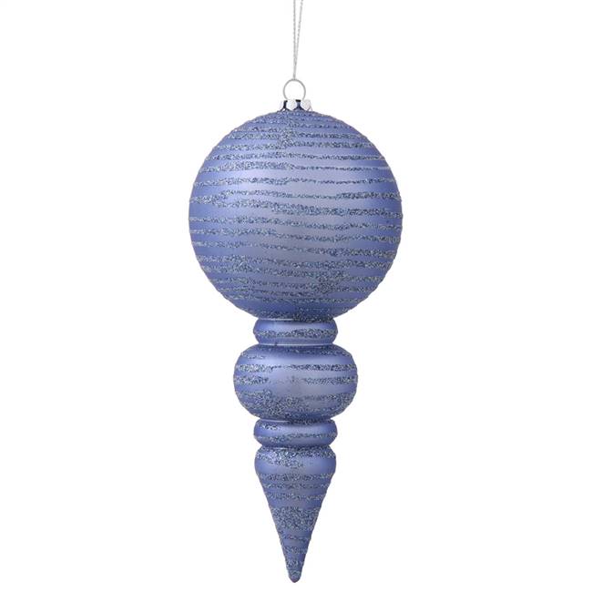 7'' Periwinkle Matte-Glitter Finial