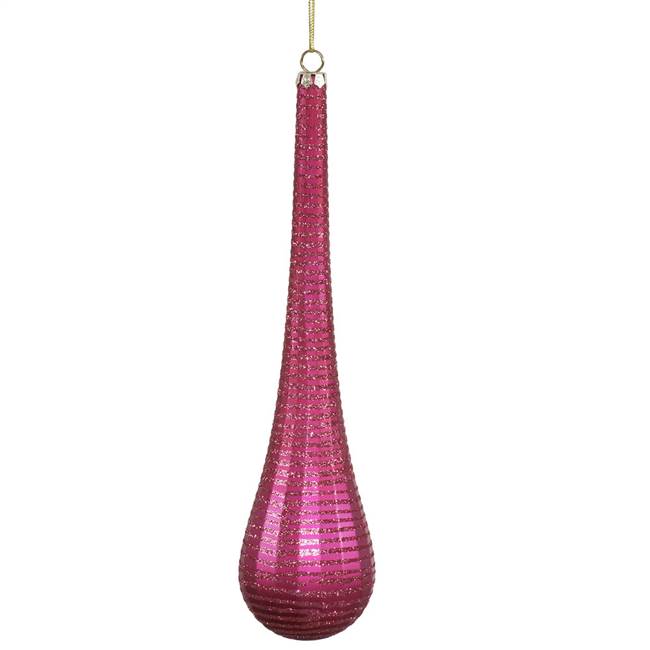 12" Magenta Matte-Glitter Teardrop