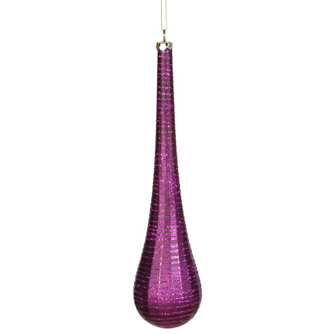 12" Plum Matte-Glitter Teardrop