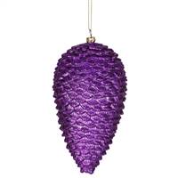 7" Purple Matte-Glitter Pinecone