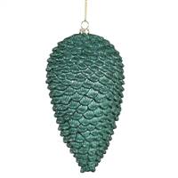 7" Emerald Matte-Glitter Pinecone