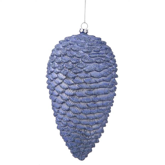 7'' Periwinkle Matte-Glitter Pinecone