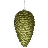 7" Olive Matte-Glitter Pinecone