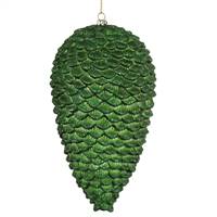 10" Green Matte-Glitter Pinecone