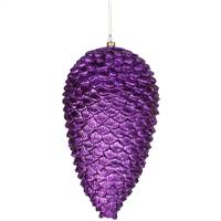 10" Purple Matte-Glitter Pinecone