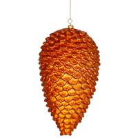 10" Burnish Orange Matte-Glitt Pinecone