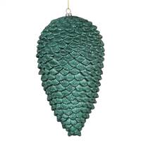 10" Emerald Matte-Glitter Pinecone