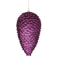 10" Plum Matte-Glitter Pinecone
