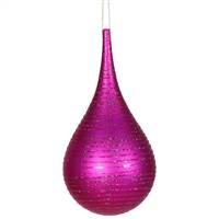 4" Cerise Matte-Glitter Onion Drop