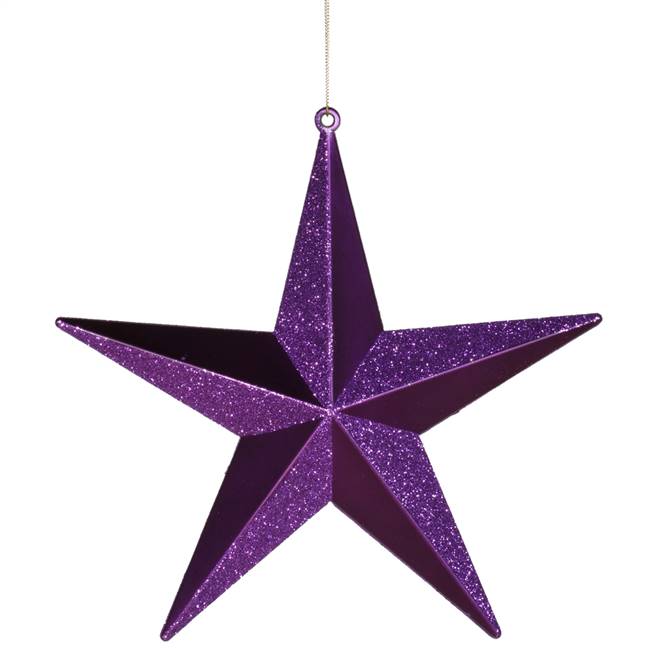8" Purple Glitter Star