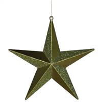 8" Dark Olive Glitter Star