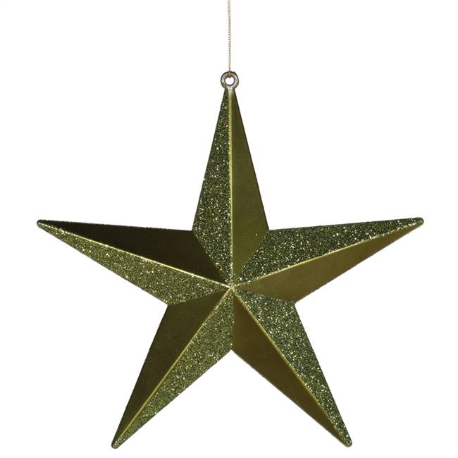 8" Dark Olive Glitter Star