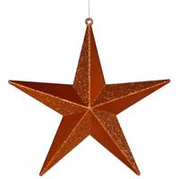 8" Burnish Orange Glitter Star