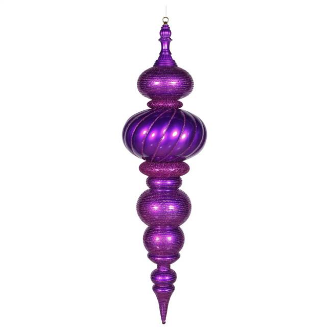 43" Purple Glaze-Glitter Finial