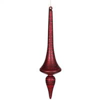 12" Burgundy Matte-Glitter Finial Drop