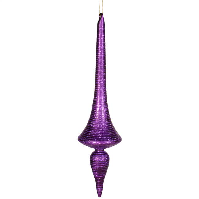 18" Purple Matte-Glitter Finial Drop