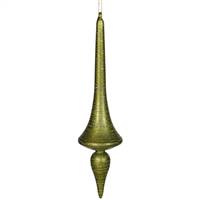 18" Dark Olive Matte-Glitter Finial Drop