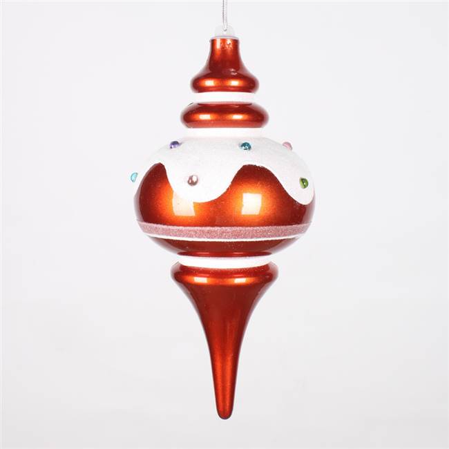 10'' Candy Orange Snow Jewel Finial