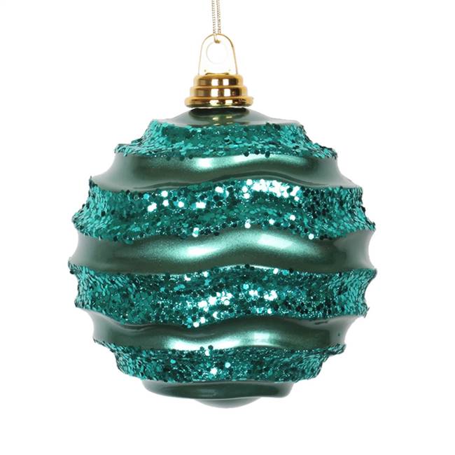 6" Emerald Candy Glitter Wave Ball