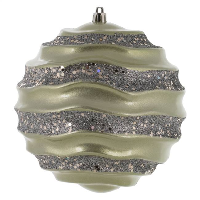 6" Limestone Candy Glitter Wave Ball