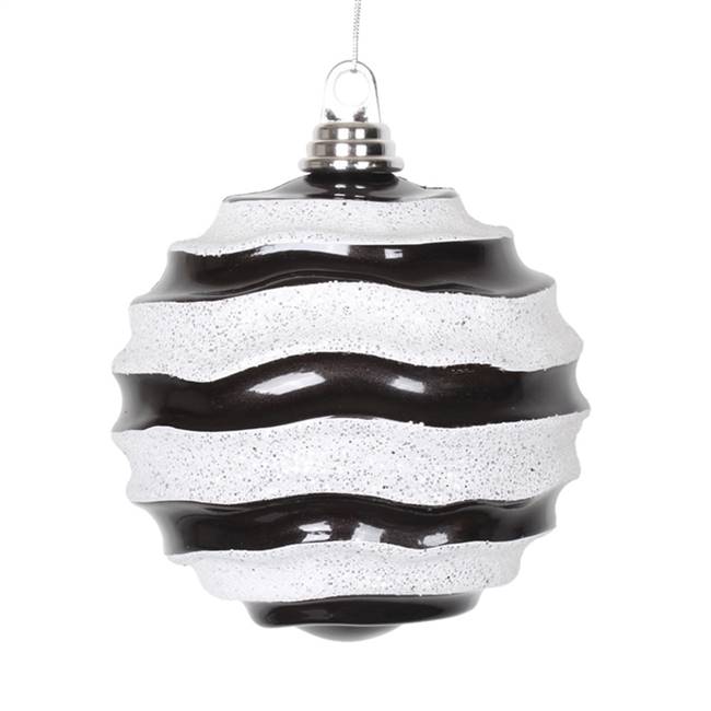 6" Black-White Candy Glitter Wave Ball