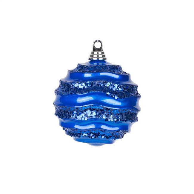 10" Blue Candy Glitter Wave Ball