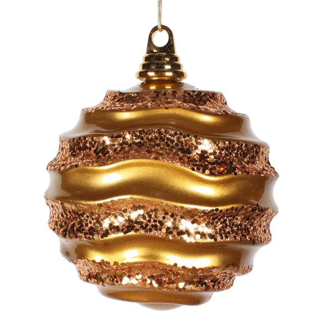 10'' Antiq Gold Candy Glitter Wave Ball