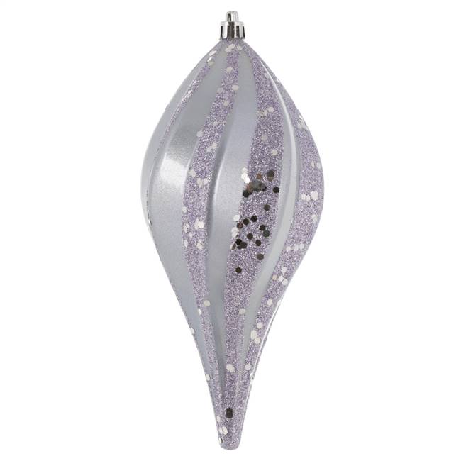 8" Lilac Candy Glitter Swirl Drop