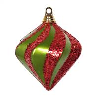 6" Lime-Red Candy Glitter Swirl Diamond