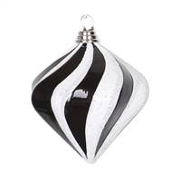 6" Black-White Candy Glit Swirl Diamond