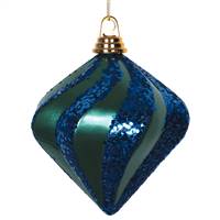 6" Teal-SeaBlue Candy Glit Swirl Diamond