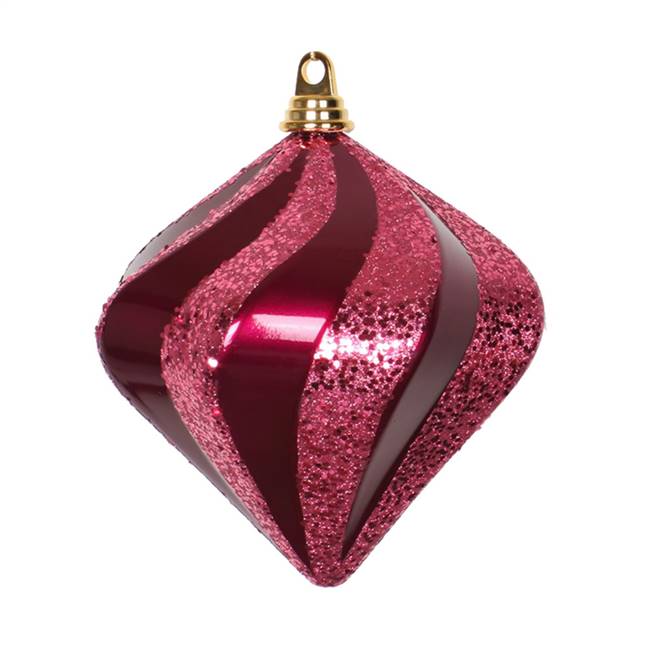 8" Magenta Candy Glitter Swirl Diamond
