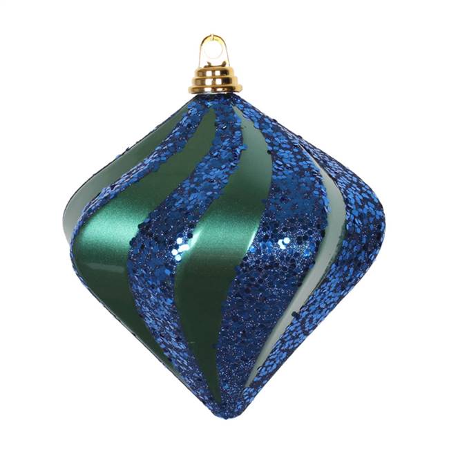 8" Teal-SeaBl Candy Glit Swirl Diamond
