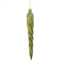 7.7'' Olive Candy Glitter Icicle 8/Box