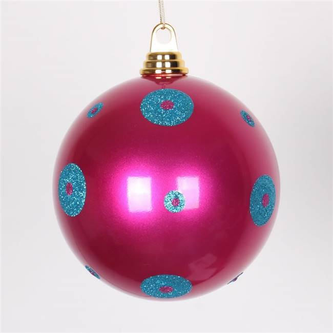 6" Cerise-Turq Polka Dot Candy Ball