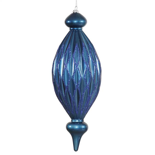 12" Blue Candy Glitter Diamond Finial