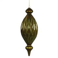 12" Dk Olive Candy Glitt Diamond Finial