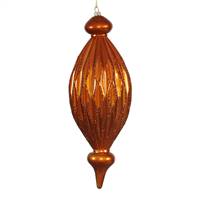 12" Burn Org Candy Glitt Diamond Finial