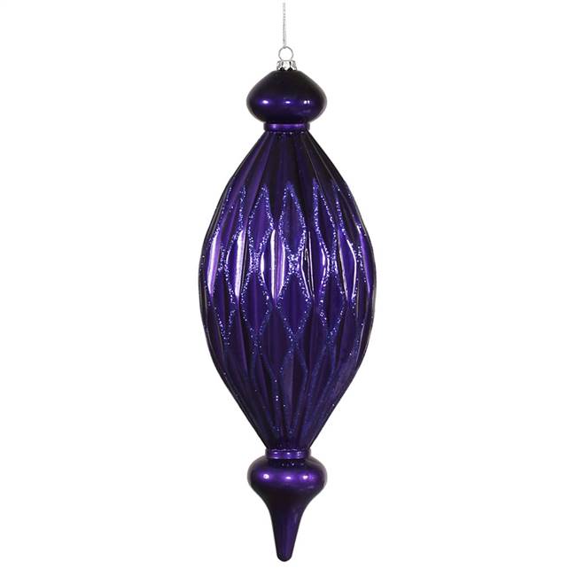 12" Plum Candy Glitter Diamond Finial