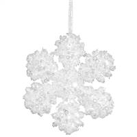 6"  White Glitter Snowflake