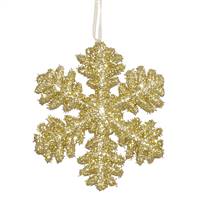 6"  Gold Glitter Snowflake