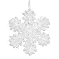 9"  White Glitter Snowflake