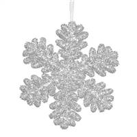 9"  Silver Glitter Snowflake