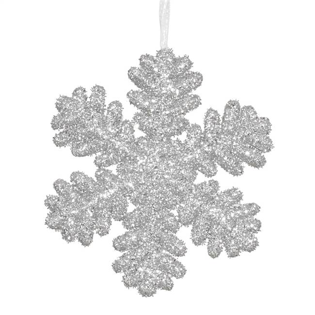 9"  Silver Glitter Snowflake