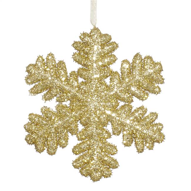 9"  Gold Glitter Snowflake