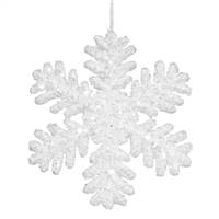 13.75" White Glitter Snowflake